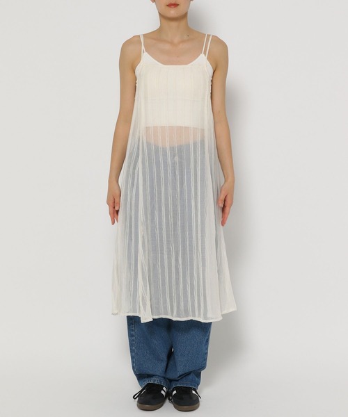 3.3 Field Trip (3.3フィールドトリップ)の「3.3 Field Trip/シアースクエアキャミワンピース(ワンピース・レディース・ホワイト/ライトグリーン/チャコール・FREE)」の14枚目の写真