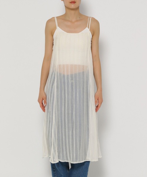 3.3 Field Trip (3.3フィールドトリップ)の「3.3 Field Trip/シアースクエアキャミワンピース(ワンピース・レディース・ホワイト/ライトグリーン/チャコール・FREE)」の15枚目の写真