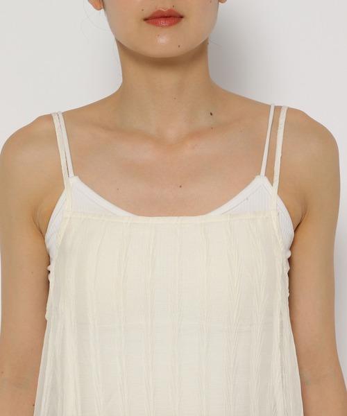 3.3 Field Trip (3.3フィールドトリップ)の「3.3 Field Trip/シアースクエアキャミワンピース(ワンピース・レディース・ホワイト/ライトグリーン/チャコール・FREE)」の18枚目の写真