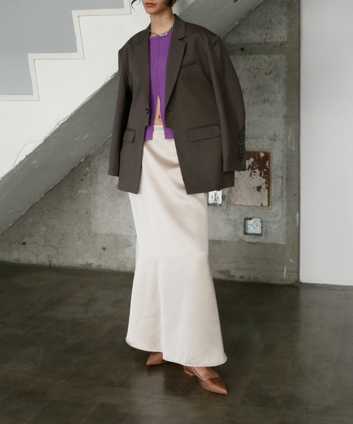 Katrin TOKYO(カトリーントーキョー)の「【Exclusive Line】JAPAN MADE oversize jacket(テーラードジャケット・レディース・ベージュ/チャコールグレー・FREE/XS)」の2枚目の写真