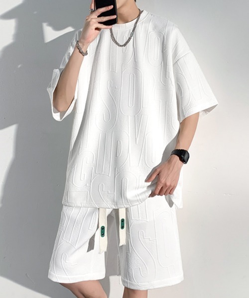 AsaAura(アサオーラ)の「メンズ 半袖tシャツ ハーフパンツセット(アンサンブル・メンズ・ブラック/ホワイト/アイボリー・XL/L/M)」の5枚目の写真