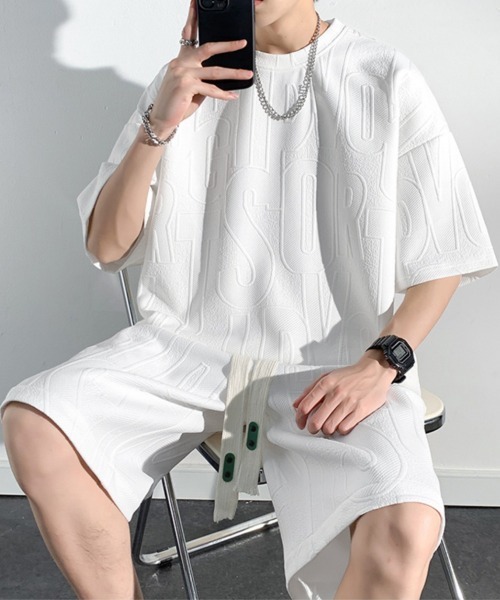 AsaAura(アサオーラ)の「メンズ 半袖tシャツ ハーフパンツセット(アンサンブル・メンズ・ブラック/ホワイト/アイボリー・XL/L/M)」の9枚目の写真
