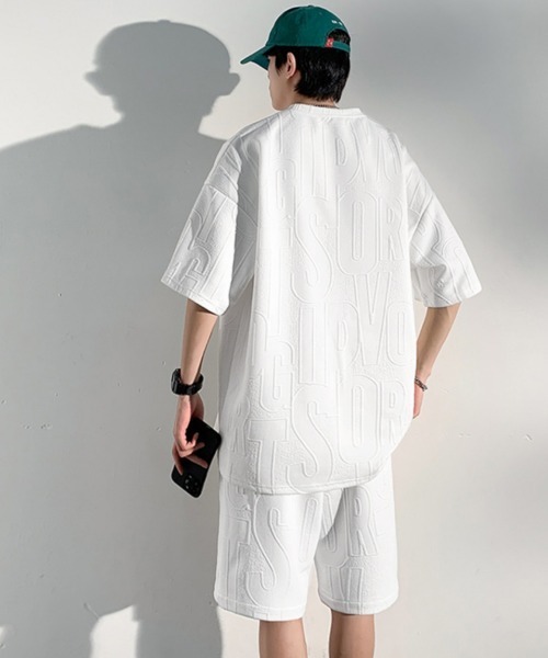 AsaAura(アサオーラ)の「メンズ 半袖tシャツ ハーフパンツセット(アンサンブル・メンズ・ブラック/ホワイト/アイボリー・XL/L/M)」の10枚目の写真