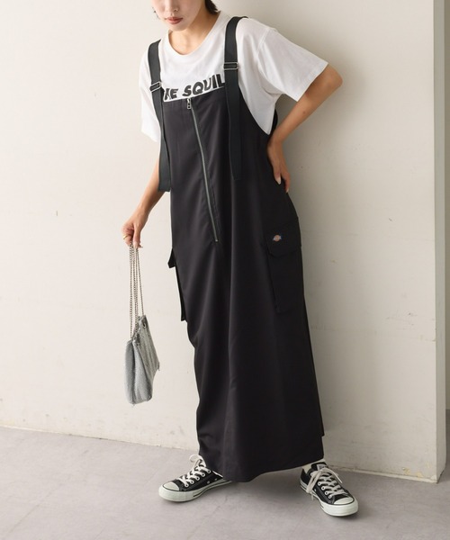 Dickies（ディッキーズ）の「【Dickies】別注カーゴジャンスカ（ジャンパースカート・レディース・ブラック/グレー・MEDIUM/SMALL）」の3枚目の写真