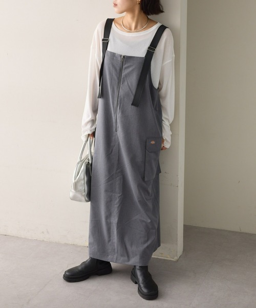Dickies（ディッキーズ）の「【Dickies】別注カーゴジャンスカ（ジャンパースカート・レディース・ブラック/グレー・MEDIUM/SMALL）」の12枚目の写真