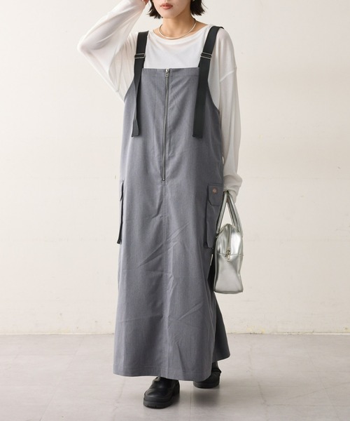 Dickies（ディッキーズ）の「【Dickies】別注カーゴジャンスカ（ジャンパースカート・レディース・ブラック/グレー・MEDIUM/SMALL）」の13枚目の写真
