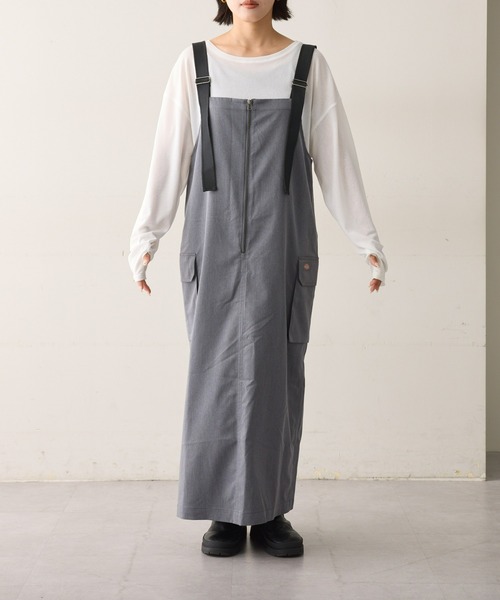 Dickies（ディッキーズ）の「【Dickies】別注カーゴジャンスカ（ジャンパースカート・レディース・ブラック/グレー・MEDIUM/SMALL）」の21枚目の写真