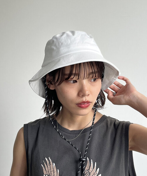 CPCM（シーピーシーエム）の「パラコード付撥水バケハ（キャップ・レディース・ブラック/アイボリー・FREE）」の18枚目の写真