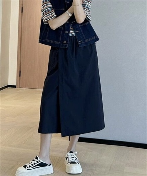 Dream garden(ドリームガーデン)の「スカート見えワイドパンツ(その他パンツ・レディース・ダークネイビー/カーキ・M/L/XL)」の9枚目の写真