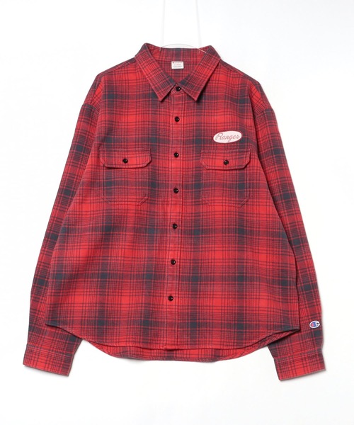 Champion（チャンピオン）の「CHAMPION/チャンピオン ネルシャツ/長袖シャツ/コットンシャツ チェック柄 C3-A410（シャツ/ブラウス・メンズ・ブルー系その他/グリーン系その他/レッド系その他・M/L/XL）」の21枚目の写真