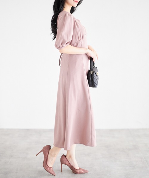 tocco closet(トッコ クローゼット)の「【ZOZO限定】Vネックフロントボタンワンピース(ワンピース・レディース・モカ/ライトグレー・M)」の9枚目の写真