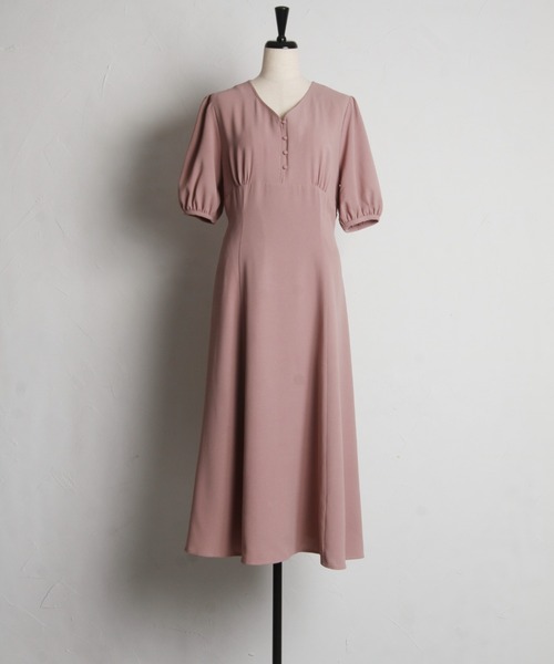 tocco closet(トッコ クローゼット)の「【ZOZO限定】Vネックフロントボタンワンピース(ワンピース・レディース・モカ/ライトグレー・M)」の19枚目の写真