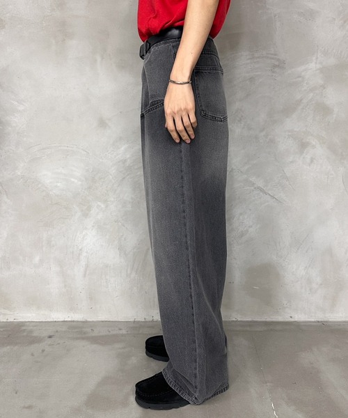 MUHET（ミュエータ）の「スラッシュポケットデニムパンツ（デニムパンツ・レディース・チャコールグレー/ライトインディゴブルー・SMALL/LARGE/MEDIUM）」の19枚目の写真