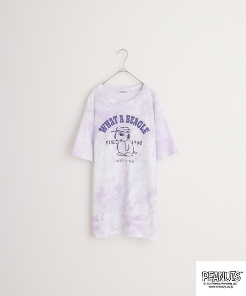 PEANUTS(ピーナッツ)の「PEANUTS 天竺タイダイTシャツ(Tシャツ/カットソー・メンズ・パープル系その他/ブルー系その他/ピンク系その他・M/L/LL)」の12枚目の写真
