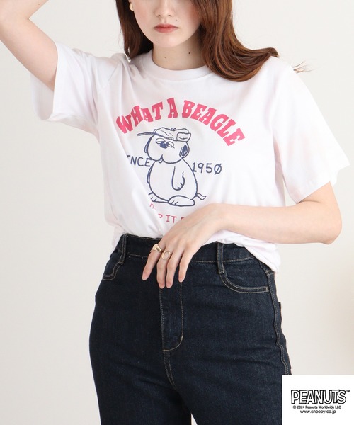 PEANUTS(ピーナッツ)の「PEANUTS 天竺タイダイTシャツ(Tシャツ/カットソー・メンズ・パープル系その他/ブルー系その他/ピンク系その他・M/L/LL)」の7枚目の写真