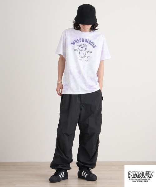 PEANUTS(ピーナッツ)の「PEANUTS 天竺タイダイTシャツ(Tシャツ/カットソー・メンズ・パープル系その他/ブルー系その他/ピンク系その他・M/L/LL)」の4枚目の写真