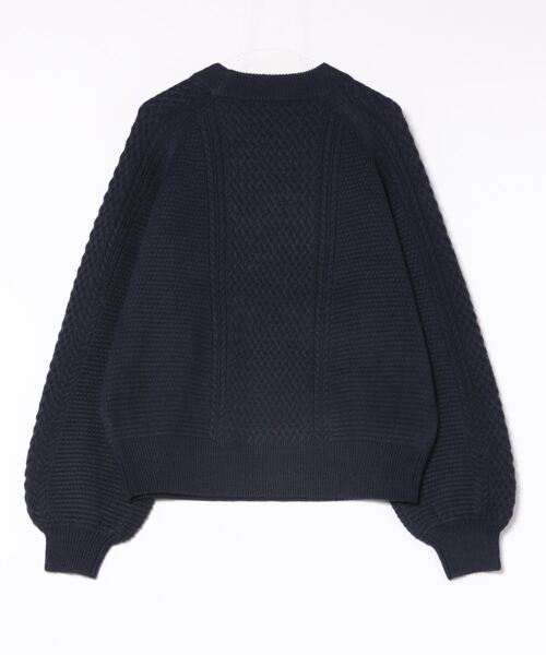 blanc basque（ブランバスク）の「アラン編みニードルパンチトップス（ニット/セーター・レディース・ネイビー/グリーン・38）」の7枚目の写真