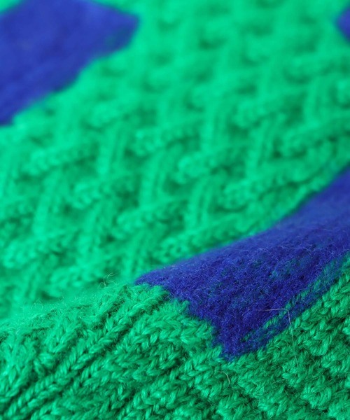 blanc basque（ブランバスク）の「アラン編みニードルパンチトップス（ニット/セーター・レディース・ネイビー/グリーン・38）」の14枚目の写真