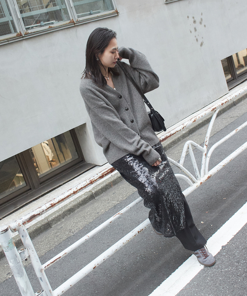 JOURNAL STANDARD（ジャーナルスタンダード）の「MUSIC カーディガン（カーディガン/ボレロ・レディース・ブラウン/ブラック/チャコールグレー・FREE）」の6枚目の写真