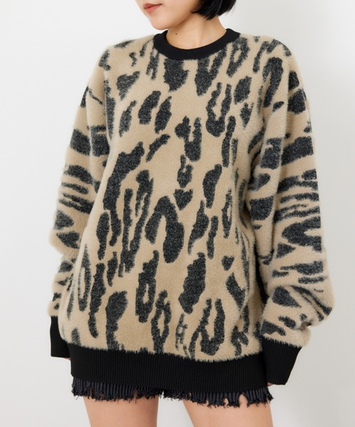 【セール】LEOPARD MOLLE JQ TOPS レオパード モール ジャガード トップス（ニット/セーター）｜SLY（スライ）