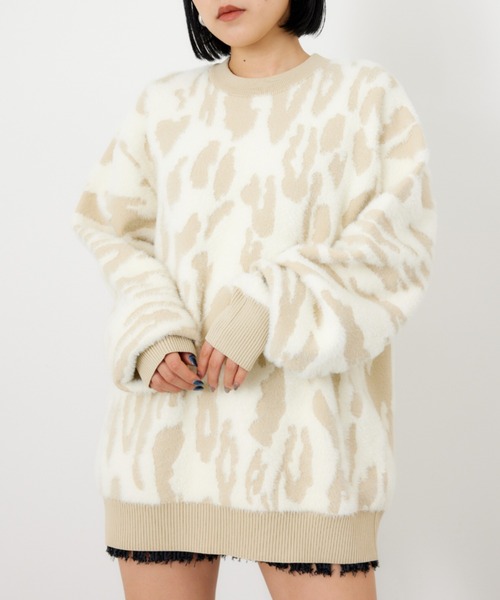 【セール】LEOPARD MOLLE JQ TOPS レオパード モール ジャガード トップス（ニット/セーター）｜SLY（スライ）