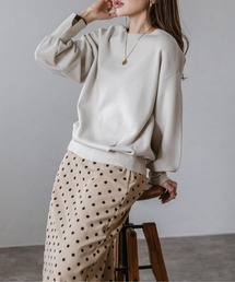 Bonjour Sagan | 前後2WAYボリュームスリーブ裾タック静電気防止ニット(ニット/セーター)