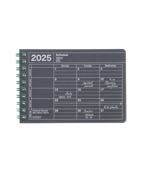 MARK'S(マークス)の「マークス 手帳 2025 スケジュール帳 2025年1月始まり 月間ブロック B7変型 ノートブックカレンダー・SS(手帳/メモ帳・レディース・ピンク/シルバー系その他/ミント/ブラック/アイボリー/ブルー・FREE)」の3枚目の写真
