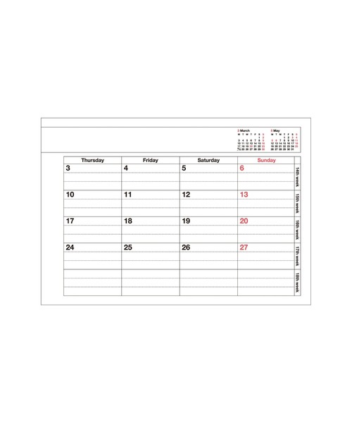 MARK'S(マークス)の「マークス 手帳 2025 スケジュール帳 2025年1月始まり 月間ブロック B7変型 ノートブックカレンダー・SS(手帳/メモ帳・レディース・ピンク/シルバー系その他/ミント/ブラック/アイボリー/ブルー・FREE)」の13枚目の写真