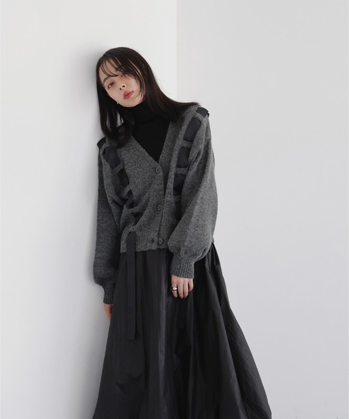 リボンテープニットカーディガン（カーディガン/ボレロ）｜LIAN