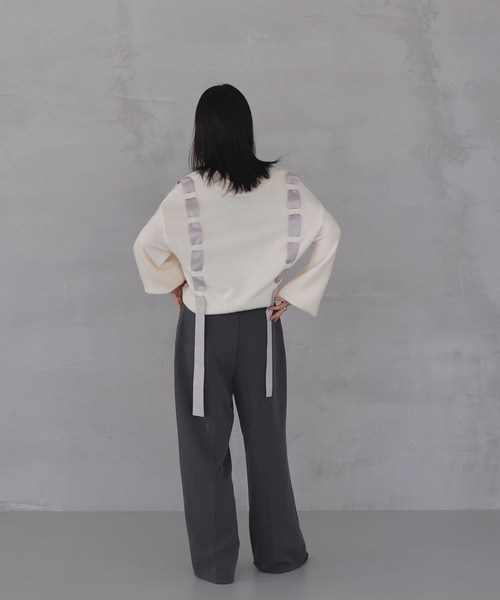 リボンテープニットカーディガン（カーディガン/ボレロ）｜LIAN