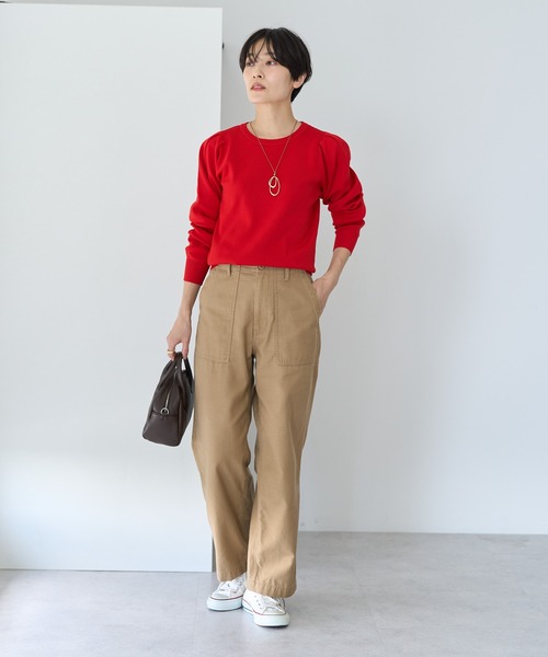 定価71500円タグ付き domelle タック ニット プルオーバー セール】エコカルットショルダータックニットプルオーバー