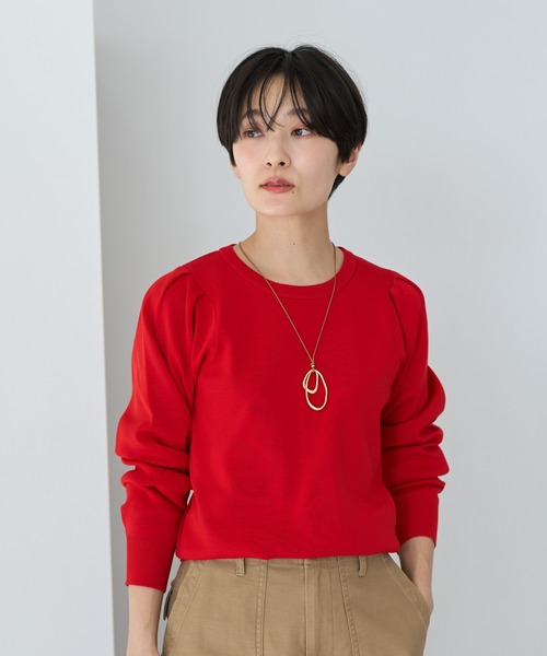 セール】エコカルットショルダータックニットプルオーバー