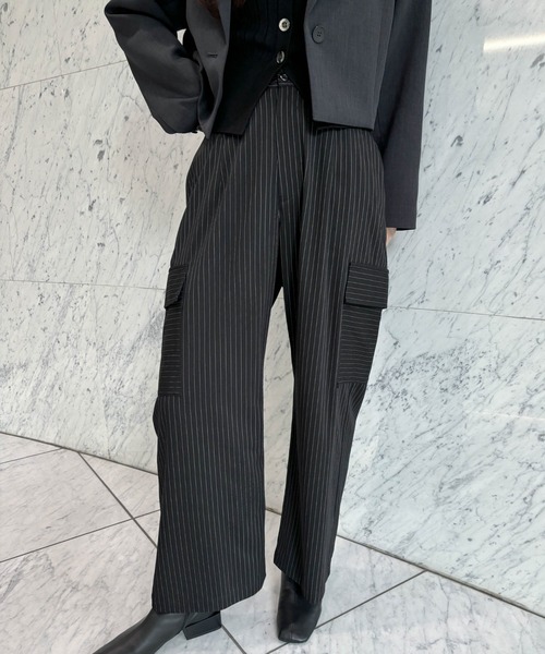 NANO universe（ナノユニバース）の「【Da-iCE/工藤大輝×nano・universe】ワイドカーゴパンツ（カーゴパンツ・レディース・ブラック・XXS/XS/S/M/L/XL）」の8枚目の写真