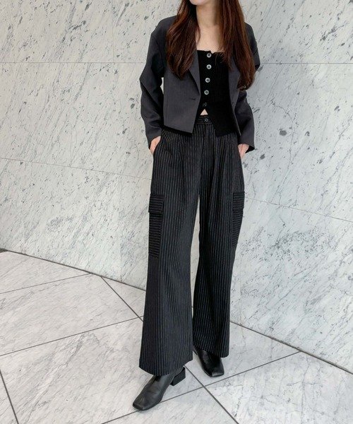 NANO universe（ナノユニバース）の「【Da-iCE/工藤大輝×nano・universe】ワイドカーゴパンツ（カーゴパンツ・レディース・ブラック・XXS/XS/S/M/L/XL）」の7枚目の写真