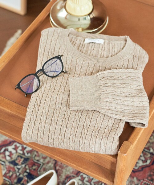 セール】限定展開 カシミア混 ケーブルニット プルオーバー（ニット