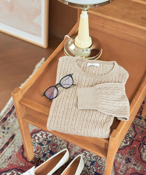 セール】限定展開 カシミア混 ケーブルニット プルオーバー（ニット