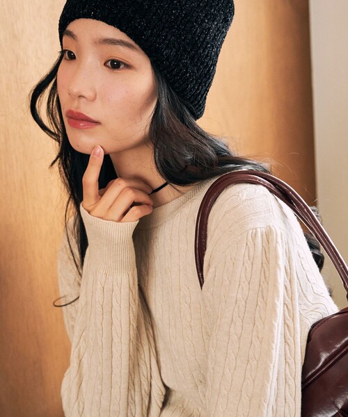 セール】限定展開 カシミア混 ケーブルニット プルオーバー（ニット