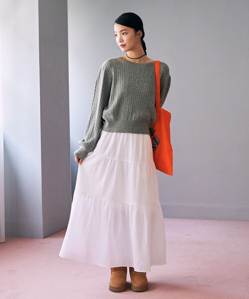 セール】限定展開 カシミア混 ケーブルニット プルオーバー（ニット