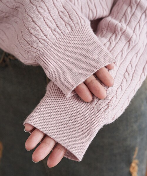 セール】限定展開 カシミア混 ケーブルニット プルオーバー（ニット