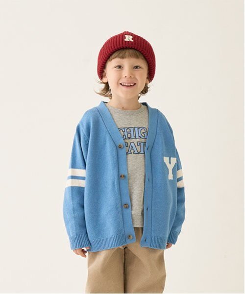 b・ROOM(ビールーム)の「アップリケニットカーディガン(カーディガン/ボレロ・キッズ・グリーン/ダークブラウン/ブラック/スカイブルー/アイボリー・M/L)」の5枚目の写真