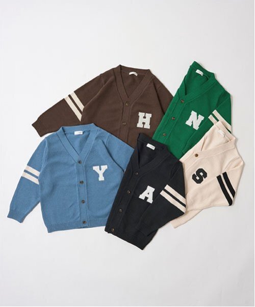 b・ROOM(ビールーム)の「アップリケニットカーディガン(カーディガン/ボレロ・キッズ・グリーン/ダークブラウン/ブラック/スカイブルー/アイボリー・M/L)」の6枚目の写真