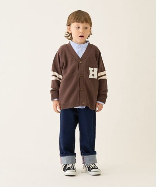 b・ROOM(ビールーム)の「アップリケニットカーディガン(カーディガン/ボレロ・キッズ・グリーン/ダークブラウン/ブラック/スカイブルー/アイボリー・M/L)」の15枚目の写真