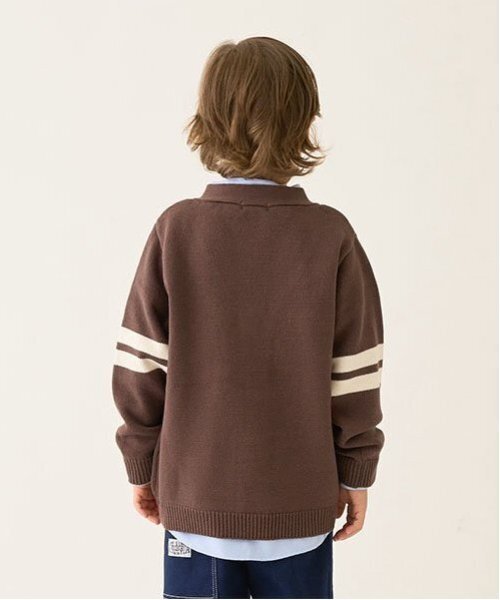 b・ROOM(ビールーム)の「アップリケニットカーディガン(カーディガン/ボレロ・キッズ・グリーン/ダークブラウン/ブラック/スカイブルー/アイボリー・M/L)」の16枚目の写真