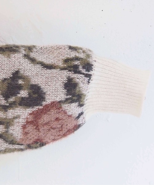 tiptop(ティップトップ)の「【フラワー/レオパード柄】アソートジャガードVネックBIGカーディガン(カーディガン/ボレロ・レディース・C/D/アイボリー/ブラック・FREE)」の14枚目の写真