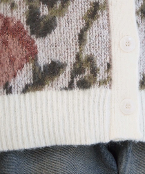 tiptop(ティップトップ)の「【フラワー/レオパード柄】アソートジャガードVネックBIGカーディガン(カーディガン/ボレロ・レディース・C/D/アイボリー/ブラック・FREE)」の15枚目の写真