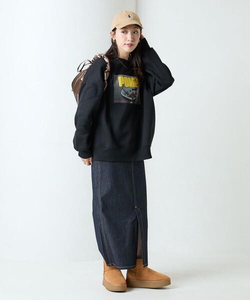 FREAK'S STORE（フリークスストア）の「限定展開　フラワー フォト × サガラ刺繍 裏起毛 スウェット（スウェット・レディース・ブラック/サックスブルー/オフホワイト/グレー・ﾌﾘ-）」の6枚目の写真