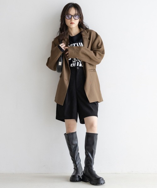 RAGEBLUE（レイジブルー）の「サイドベルト付き/コーデュロイハーフパンツ（その他パンツ・レディース・ブラウン/ブラック・FREE）」の4枚目の写真