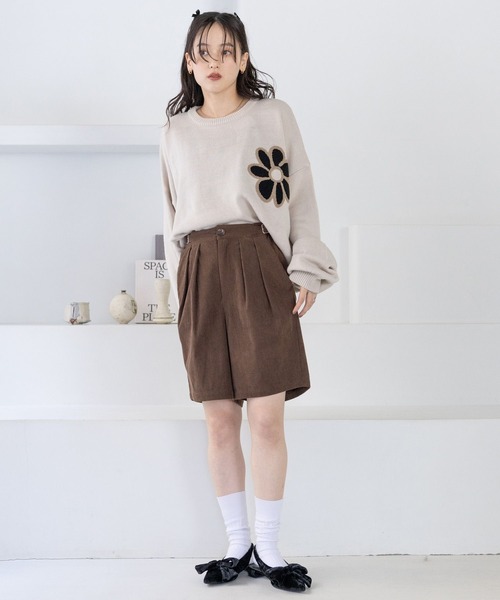 RAGEBLUE（レイジブルー）の「サイドベルト付き/コーデュロイハーフパンツ（その他パンツ・レディース・ブラウン/ブラック・FREE）」の11枚目の写真