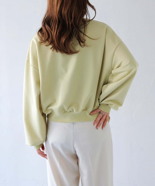 HER CLOSET(ハークローゼット)の「【HER CLOSET】サークルロゴ刺繍ロンT(スウェット・レディース・ライトグリーン/オートミール/ライトグレー系・FREE)」の11枚目の写真