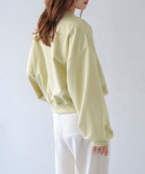 HER CLOSET(ハークローゼット)の「【HER CLOSET】サークルロゴ刺繍ロンT(スウェット・レディース・ライトグリーン/オートミール/ライトグレー系・FREE)」の12枚目の写真